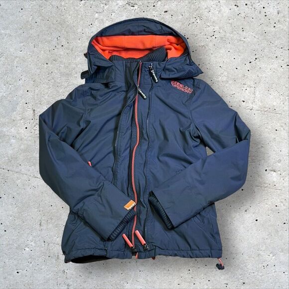Superdry Jackets & Blazers - Superdry Japan Navy Pink Windcheater Jacket Women's Sz Small Insulated Full Zip